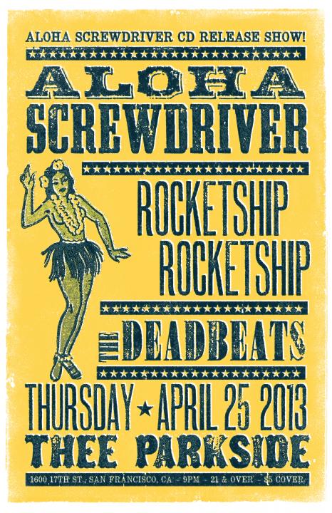 Aloha Screwdriver CD release poster