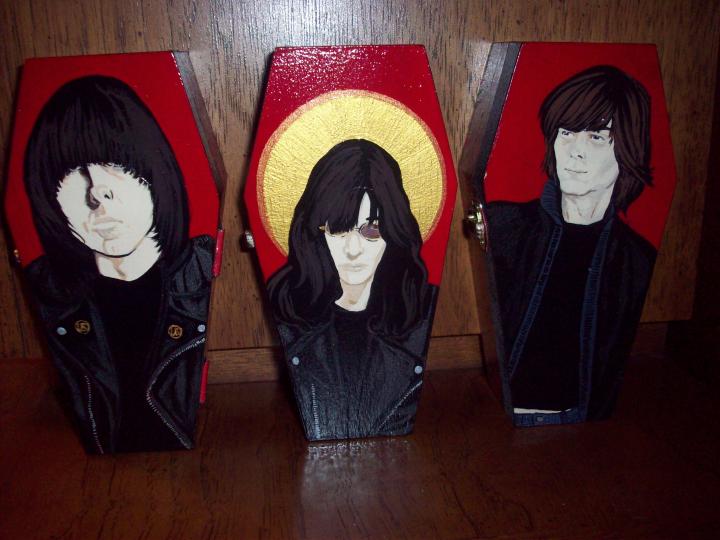 Set of Ramones coffin portraits