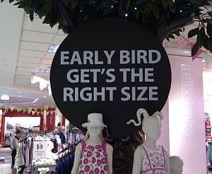 Stupid Sign at Myer Dept Store Adelaide